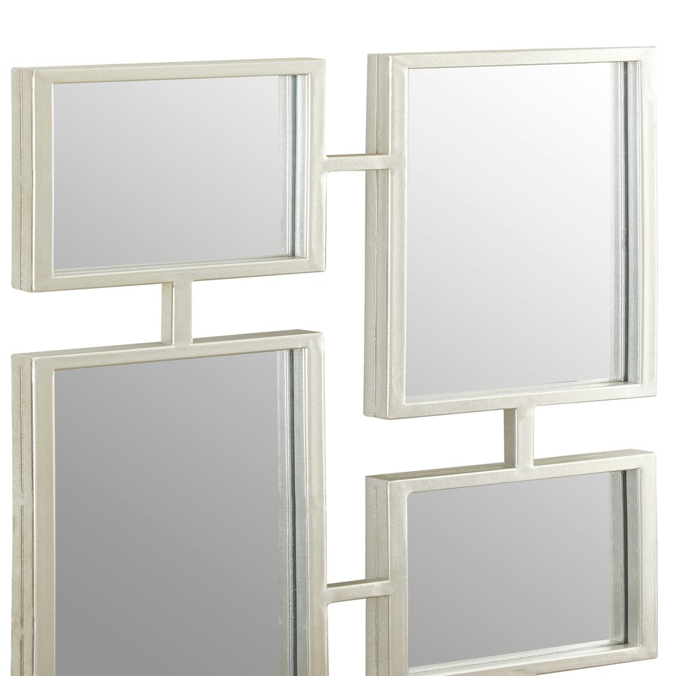 image 1 of Interiors by Premier Silver Multi Frame Wall Mirror, Contemporary Panel Decorative Mirror With Silver Iron Frame, Accent Mirror Silver
