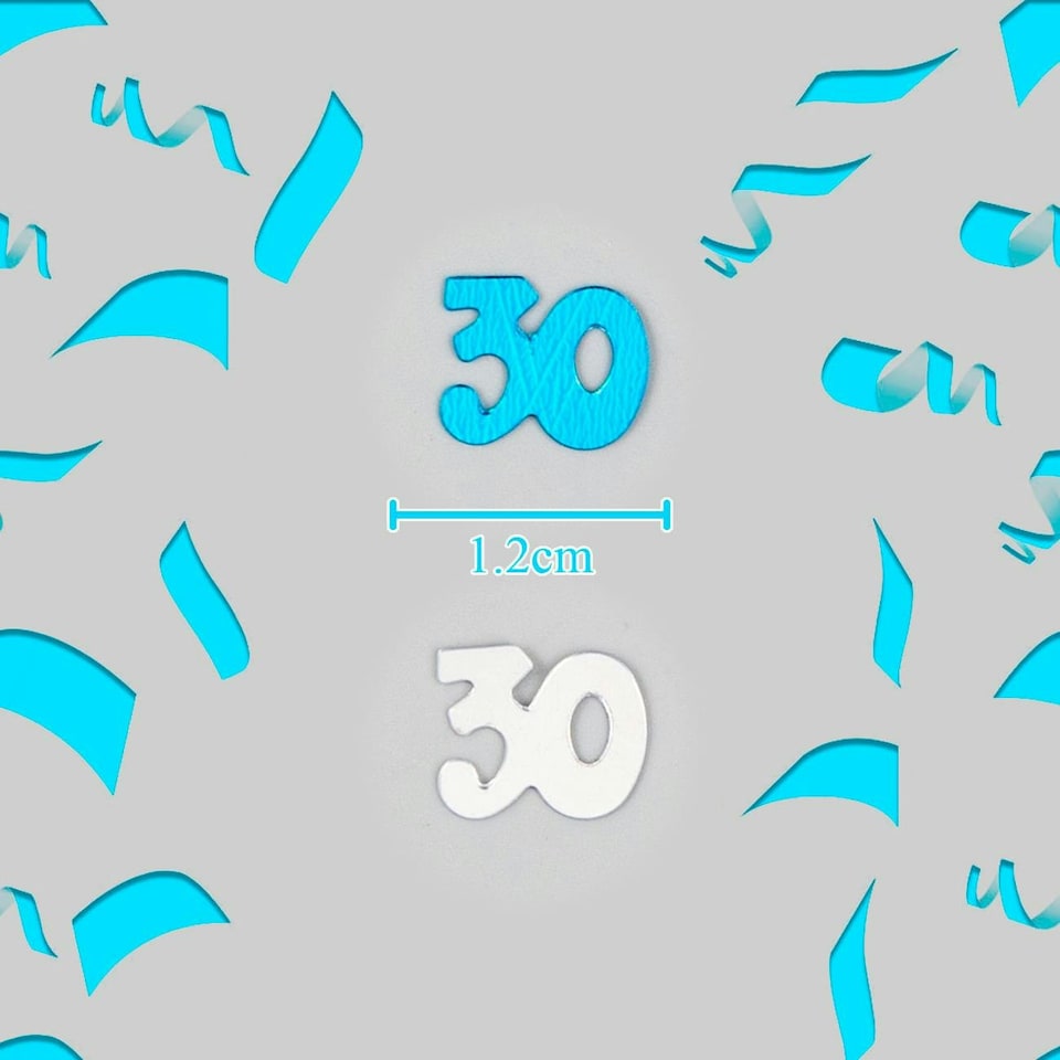 image 1 of 4x 14g 30th Blue Happy Birthday Confetti