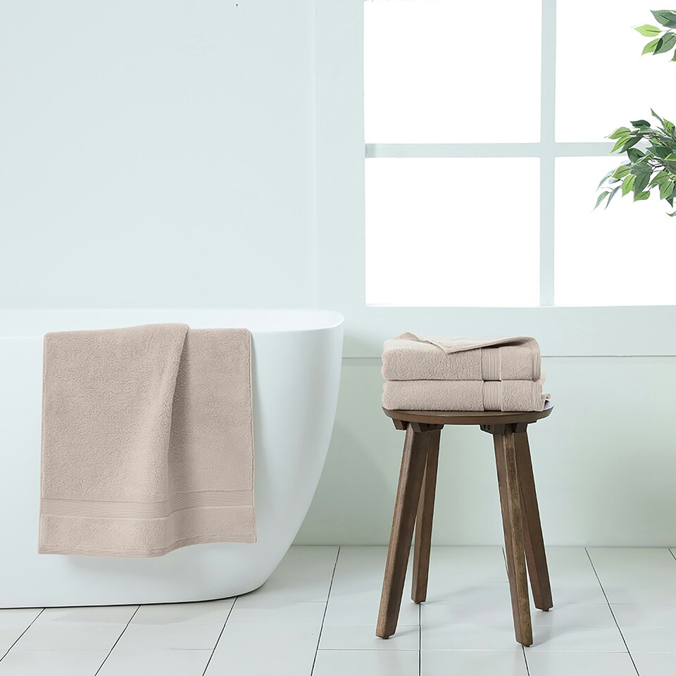 image 1 of Martex 100% Cotton, 750gsm Hand Towel (Pack of 2) - Natural Pink | Natural | Hand towel
