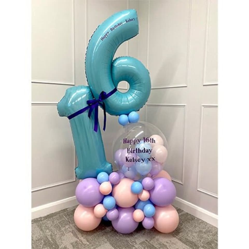 image 1 of Pastel Blue Number 6 Helium Foil Giant Balloon 66cm / 26 in