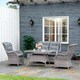image 2 of Outsunny 4 PCs Outdoor Rattan Sofa Set Patio Garden Wicker Sofa Set