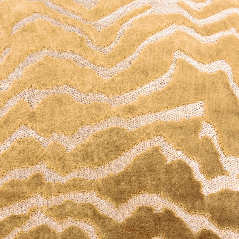 image 1 of Paoletti Tierra Cut Velvet Cushion | Orange | Brass