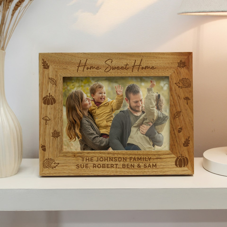 image 1 of Personalised Autumn 6x4 Wooden Photo Frame Brown | One Size