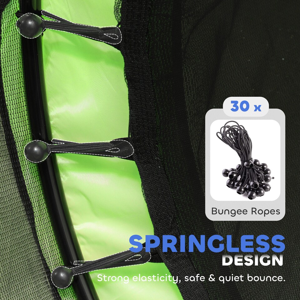 image 1 of AIYAPLAY 4.6FT Kids Trampoline with Safety Enclosure Net | Green | Green