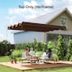 image 2 of Outsunny Retractable Pergola Roof, Sun Shade Cover Top Only, UV30 Protected 2.86 x 2.45 m Replacement Canopy Fabric for 3 x 2 m Pergola Frame, Coffee