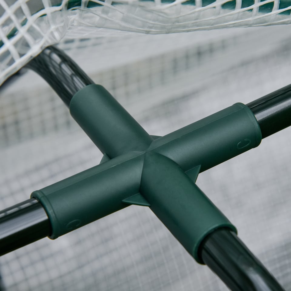 image 1 of Outsunny Raised Garden Bed with PE Cover Patio Elevated Wood Planter Box