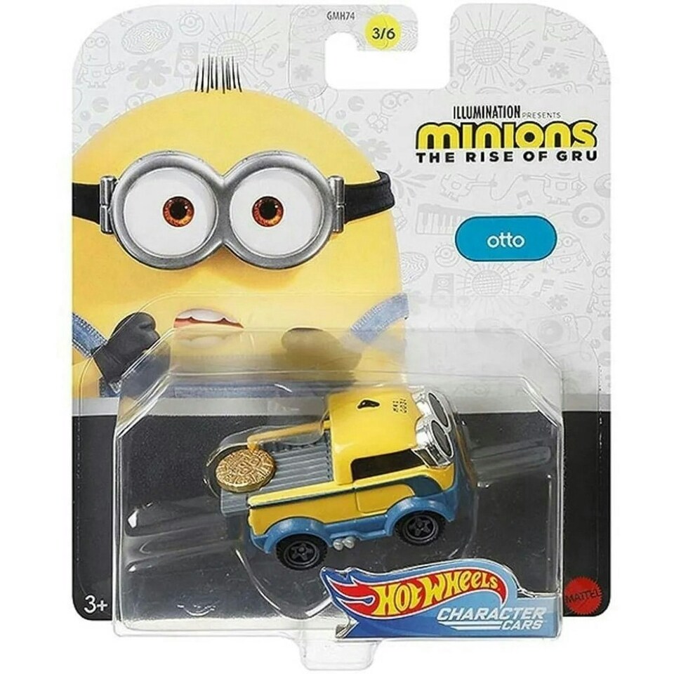 image 1 of Hot Wheels Minions Otto 1:64 Scale Die-Cast Character Car