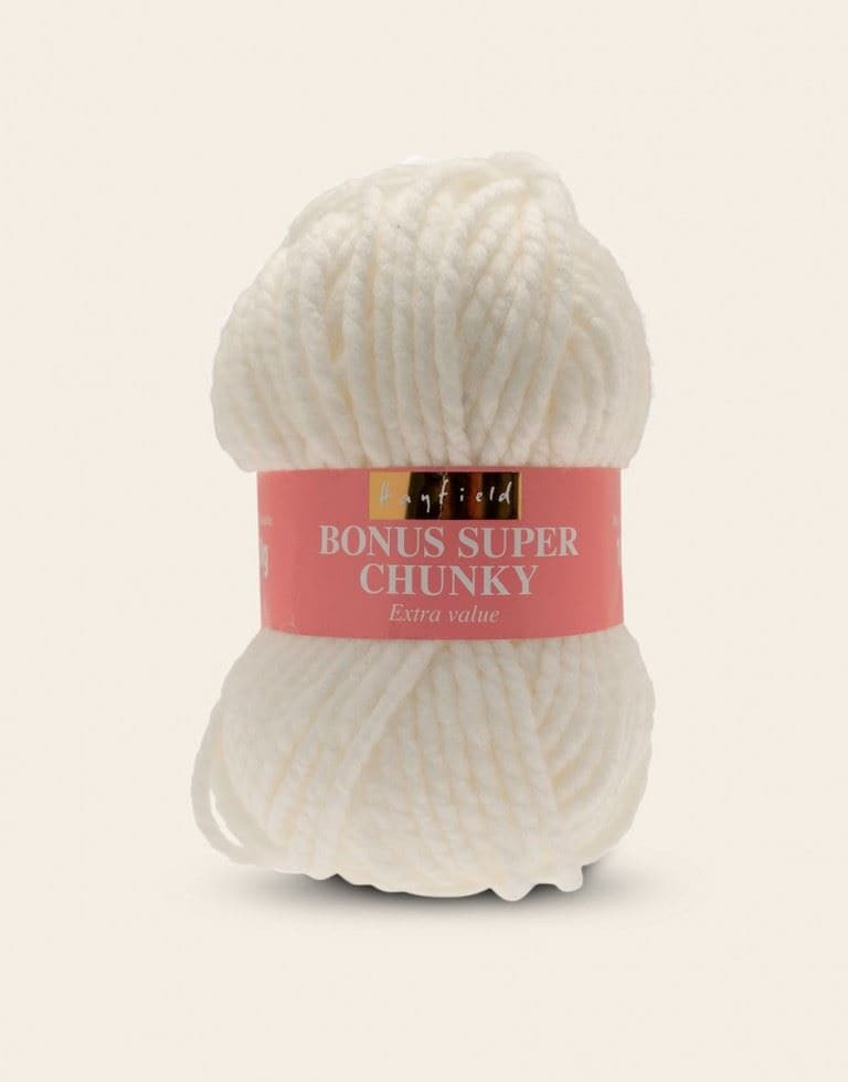 Hayfield Cream Bonus Super Chunky Yarn (Value Pack 10 x 100g Balls) For Crochet, Knitting - 82m per ball