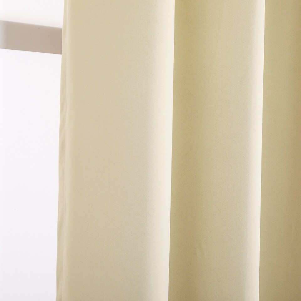 image 1 of Cream Eyelet Curtains - Thermal Blackout Curtains  - 46 x 72 Inch Drop - 2 Panel | Cream | One Size