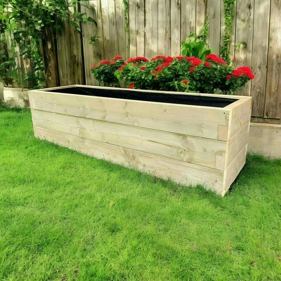 image 1 of Suffolk Planter - Wood - L210 x W40 x H45 cm | Brown