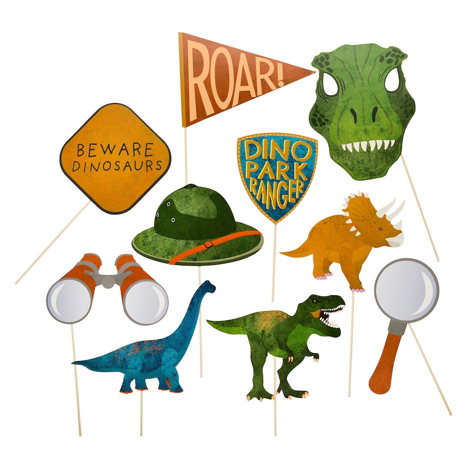 image 1 of Dinosaur Party Props - Pack of 10