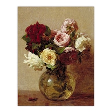 Rose Bouquet in Glass Vase Still Life Latour Huge Wall Art Poster Print