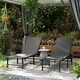 image 1 of Outsunny Sun Loungers Set of 2, 5-Level Reclining Sunbeds, Grey 