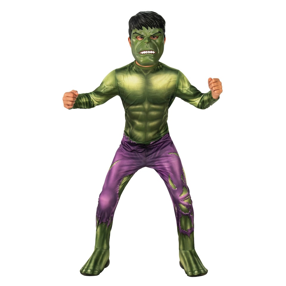 image 1 of Avengers Childrens/Kids Hulk Costume Set - Green/Purple - 9-10 Years