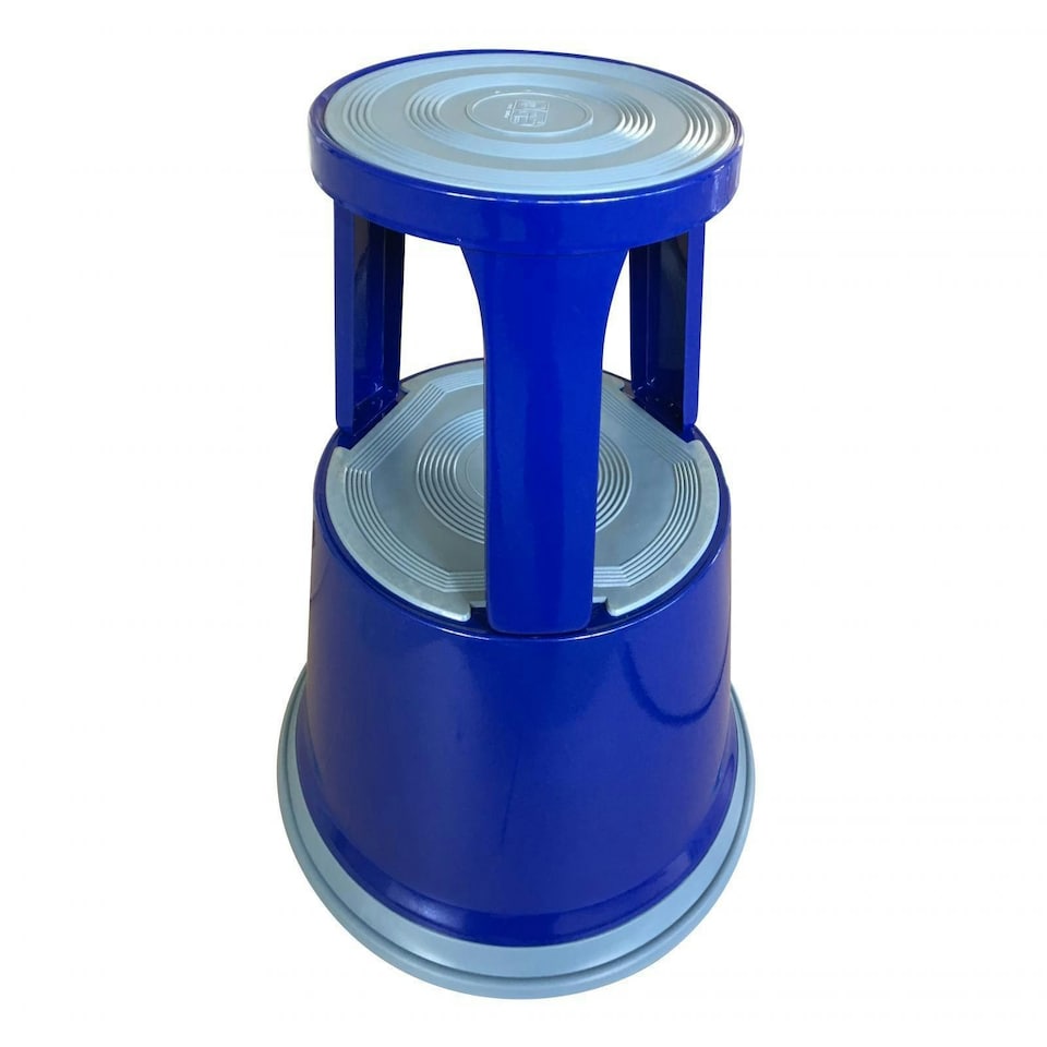 image 1 of Janrax Blue Metal Premium Rolling Kick Step Stool