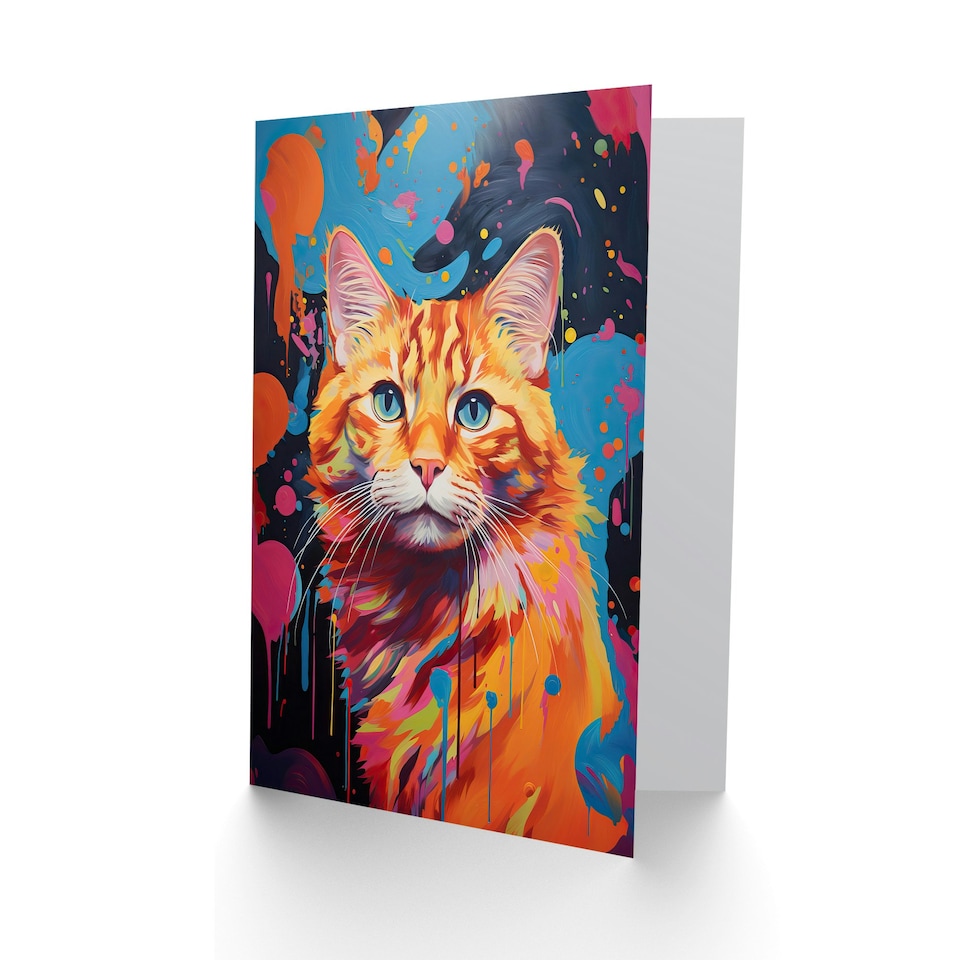 image 1 of Orange Tabby Lover Gift Pet Portrait Blank Art Card