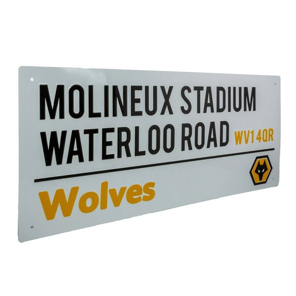 image 1 of Wolverhampton Wanderers FC Street Sign Plaque - White/Black/Gold - One Size