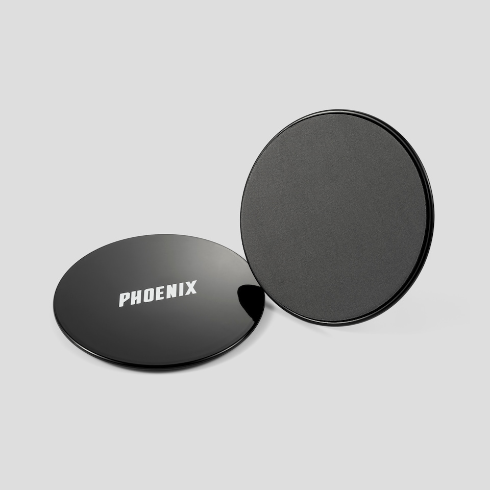 image 1 of Phoenix Fitness Dual Sided Gliding Discs Black | Black