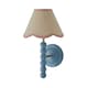 image 1 of ValueLights Bobbin Blue Wall Light with Pink Scallop Shade | Blue