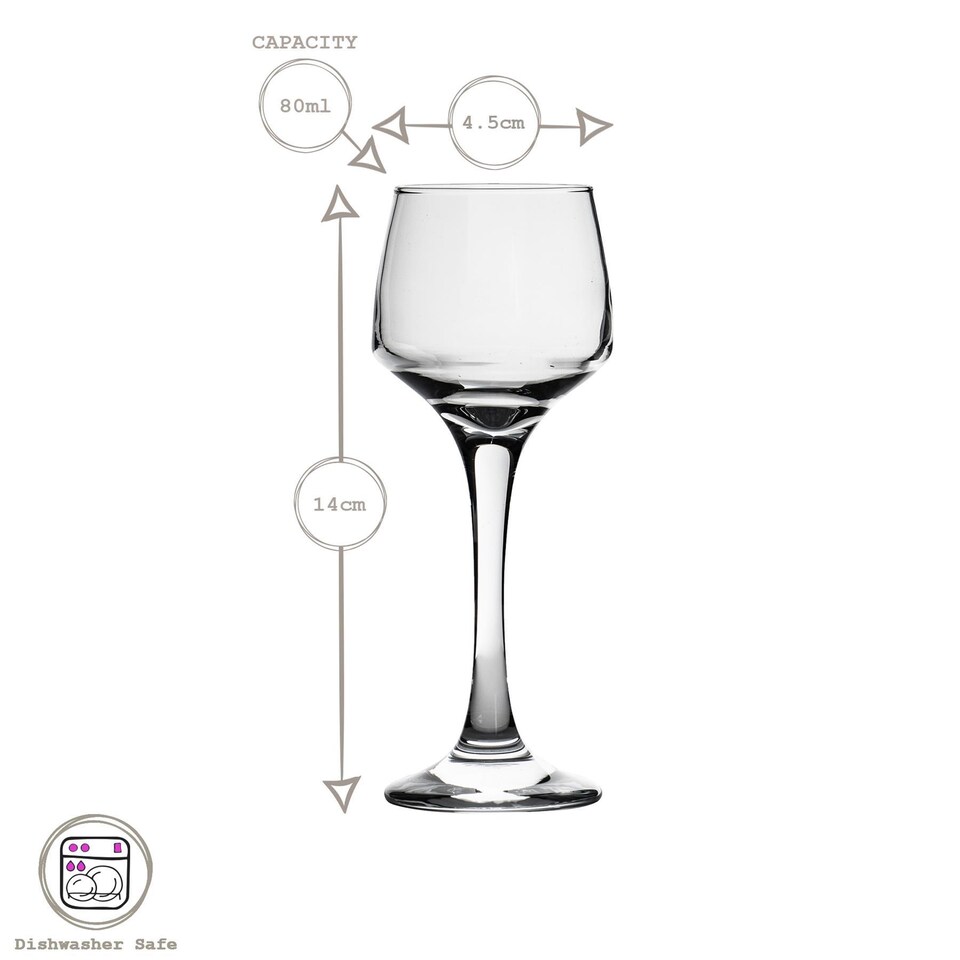 image 1 of LAV Lal Sherry Glasses - 80ml - Clear - Pack of 6