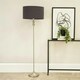 image 2 of ValueLights Maggie Brushed Chrome Silver Candlestick Floor Lamp with Charcoal Fabric Lamp Shade