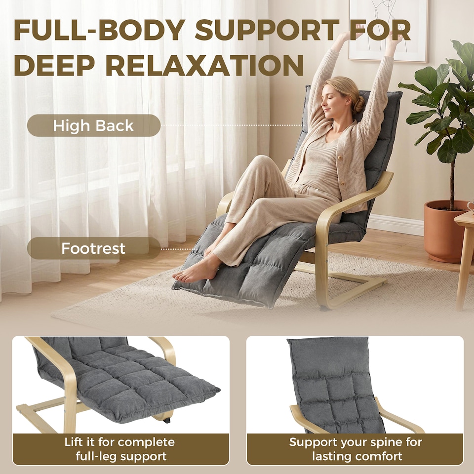 image 1 of HOMCOM Accent Chair, Leisure Lounge Chair Armchair with Footrest