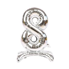 Realmax 8 Number Balloon - Silver - One Size (UTSG19256)