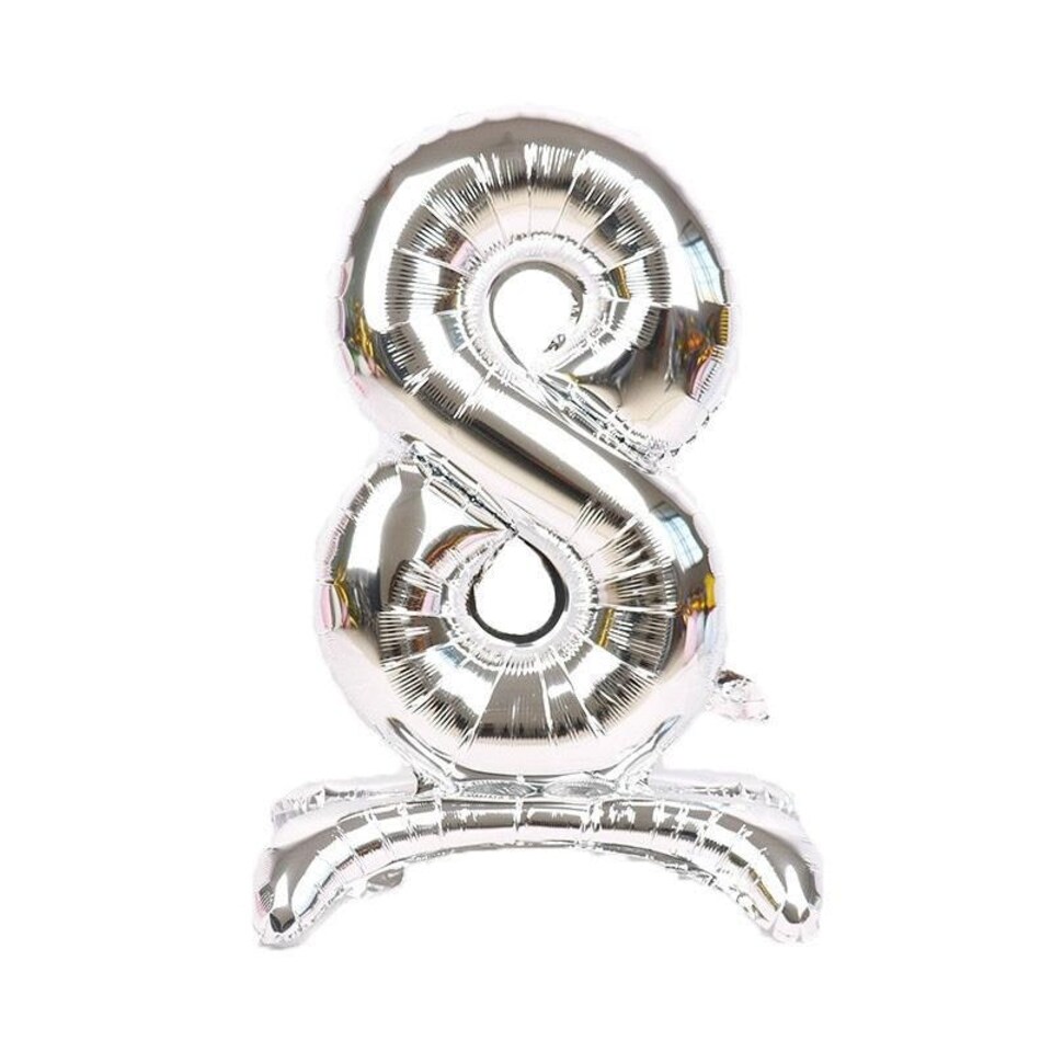 Realmax 8 Number Balloon - Silver - One Size (UTSG19256)