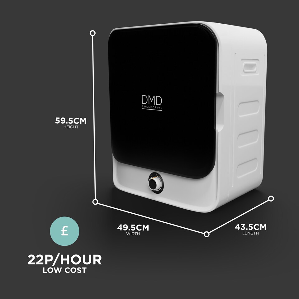 image 1 of DMD 3kg Mini Compact Vented Tumble Dryer, 3 Temperature Settings, Countertop or Wall Mounted, 180mins Timer, Stainless Steel Tub