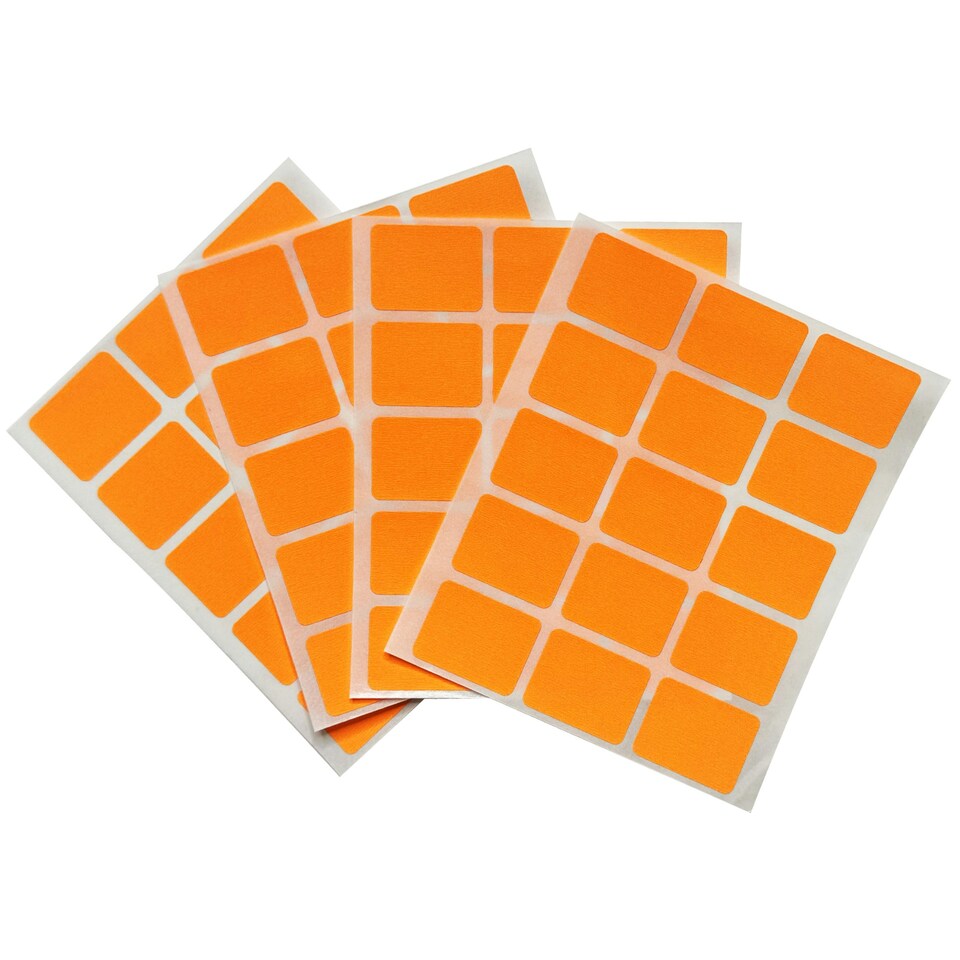 Pack of 60 Fluorescent Orange 19x25mm Rectangular Labels Adhesive