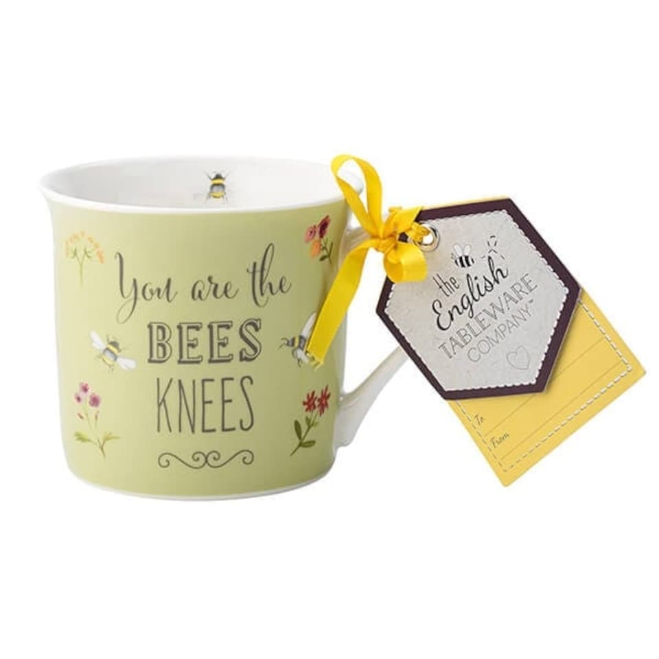 image 1 of English Tableware Company Bee Happy 'You Are the Bees Knees' Green Fine China Mug