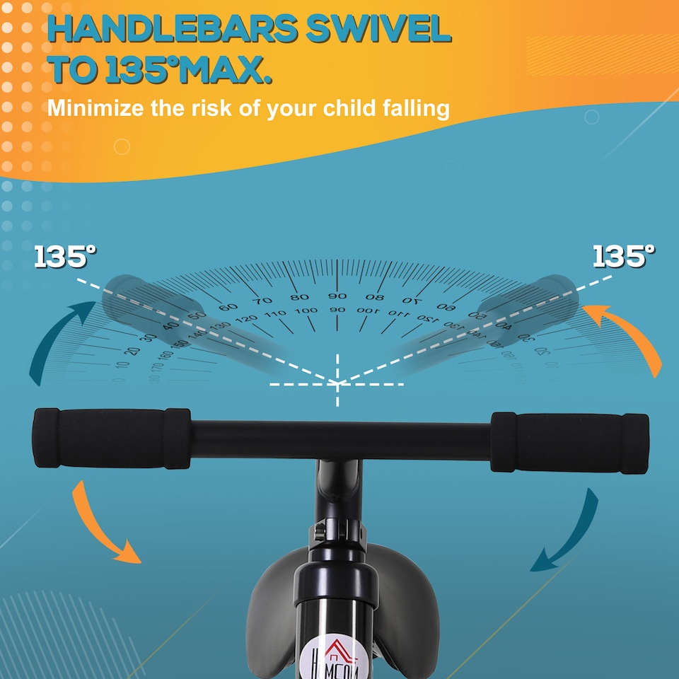 image 1 of HOMCOM Kids Balance Training Bike Toy w/ Stabilizers For Child 2-5 Years Black