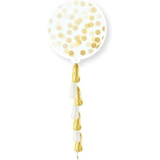 Spot on Gifts Tassel Confetti Balloon - Clear/Gold - One Size