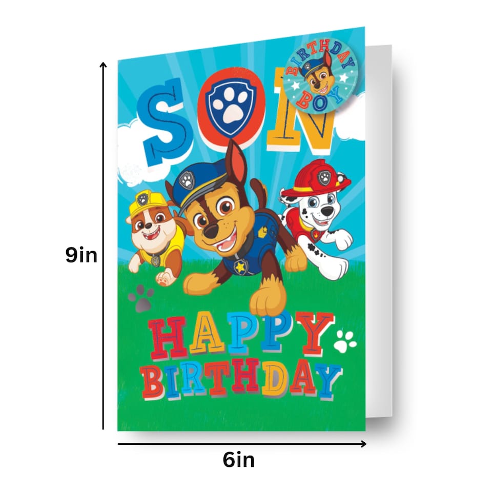 image 1 of Paw Patrol Son Birthday Card
