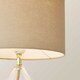 image 5 of ValueLights Eloise Natural Linen Shade Clear Glass Teardrop Table Lamp | Cream