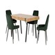 image 1 of Treviso Dining Set with Avery Chairs - Light Oak Effect/Black/Emerald Green Velvet Multi