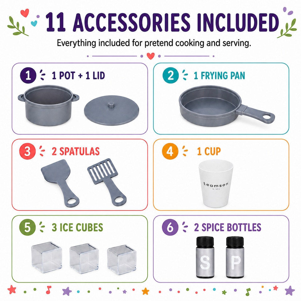 image 1 of Teamson Kids Play Kitchen, Medium Grey with Light and Sound, Little Chef Milano