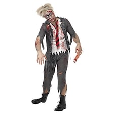 High School Horror Zombie Schoolboy Fancy Dress Costume Adult Mens Small