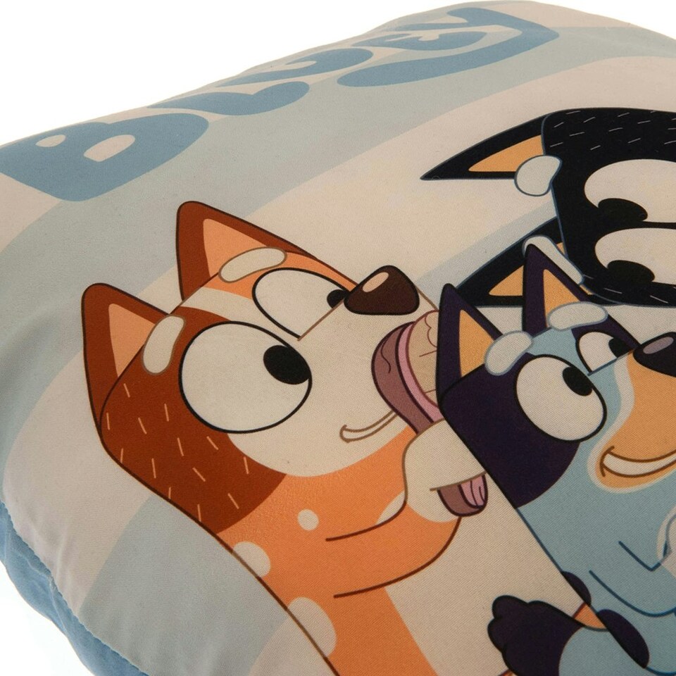 image 1 of Bluey Stripe Filled Cushion - White/Blue - One Size