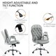image 4 of Vinsetto Office Chair, Swivel Desk Chair, PU Vanity Chair with Adjustable Height and Rolling Wheels for Home Work Study, Grey