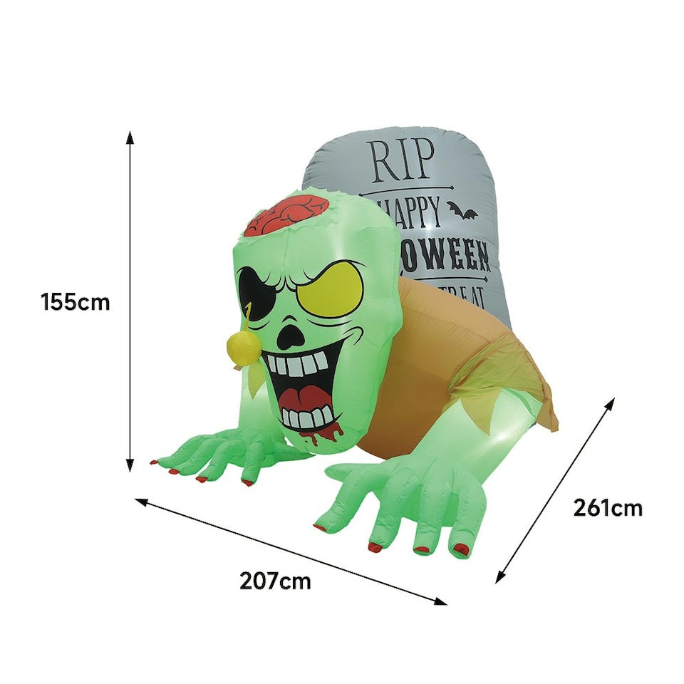 image 1 of Living and Home Zombie Tombstone Halloween Inflatable with Lights