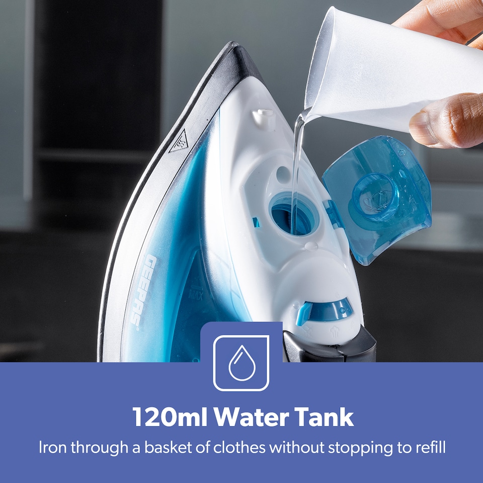 image 1 of GEEPAS Steam Iron With Non Stick Soleplate 1800W Blue