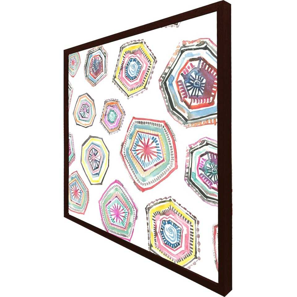 image 1 of Hand painted multicolour watercolour  geometrical pattern (Picutre Frame) Grey | XS