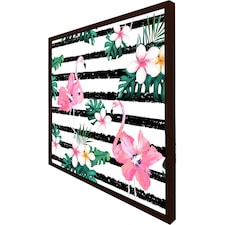 Floral flamingos (Picutre Frame) Brown | XL