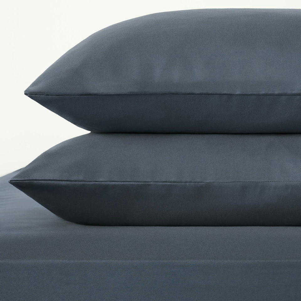 image 1 of OHS 2 x Hotel Luxury Quality Bedroom Housewife Pillowcases, 50x75cm - Denim Blue