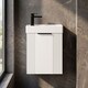image 8 of Balterley Wall Hung Cloakroom Vanity Basin Unit with Handle Compact Bathroom Storage | White | Satin White | 438 x 400 x 222mm | 1