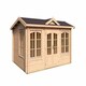 image 2 of Windsor 44-Log Cabin, Wooden Garden Room, Timber Summerhouse, Home Office - L440 x W340.8 x H239.4 cm Brown