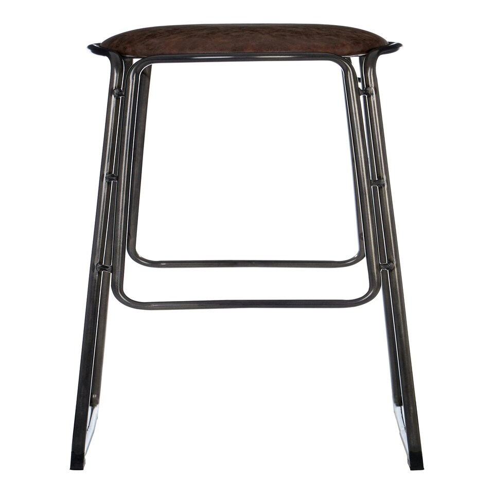 image 1 of Interiors by Premier Versatile Design Mocha Bar Stool With Gunmetal Legs, Durable Bar Stool, Sleek Minimalist Kitchen Stool