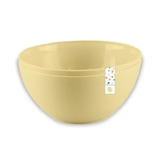 Sunshine Yellow Small Round Plastic Reusable Bowls 13.5cm - Pack of 2