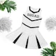 image 2 of White Cheerleader Fancy Dress Costume | White | 2XL